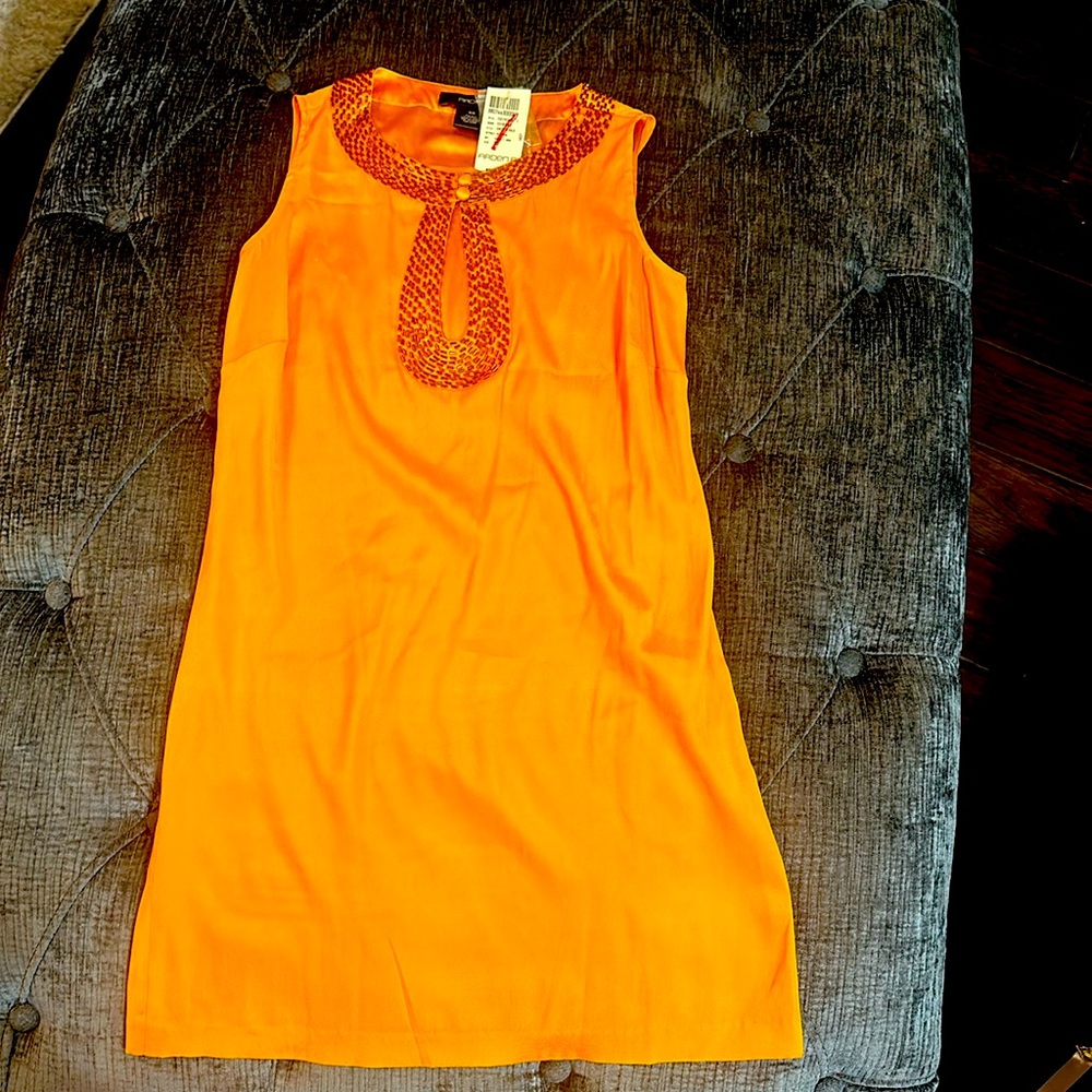 Orange shirt beaded dress